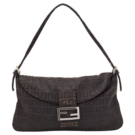 fendi black zucca baguette|Fendi baguette bag price.